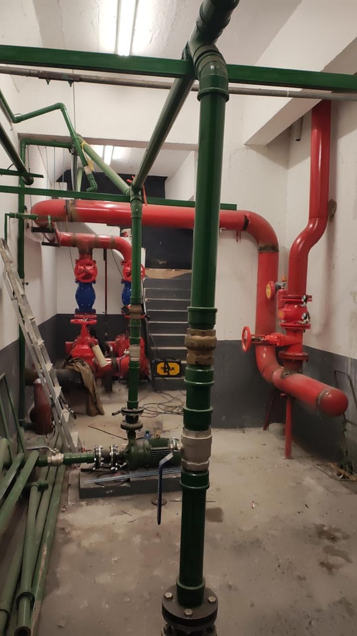 Sistema de combate a incêndio e sprinklers instalado pela Gilberto Construtor